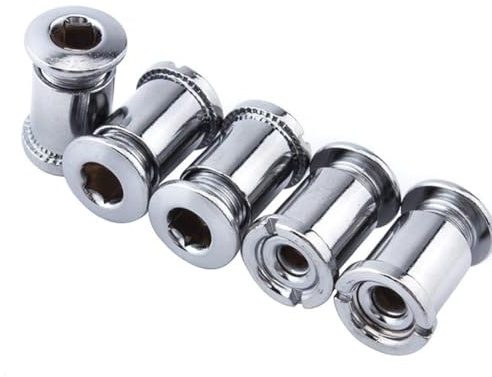 Helilyco 5 pezzi in acciaio inox per corona bicicletta bulloni corona singola, doppia e tripla corona