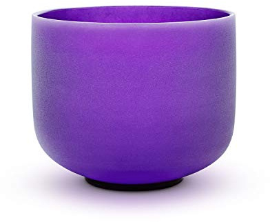 TOPFUND Purple B Note Crystal Singing Bowl Crown Chakra 8 inch with Suede Mallet