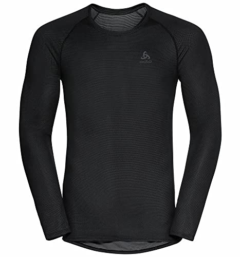Odlo Unterhemd für Herren Langarm Active F-Dry Light | Schwarz | Größe XXL | Funktionsshirt | Funktionsunterwäsche