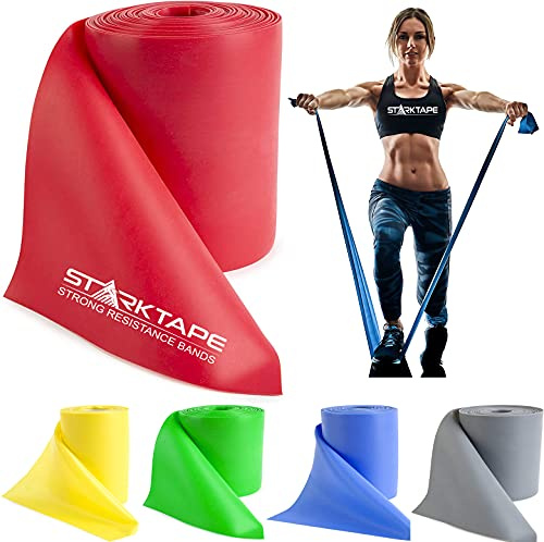 Starktape Bandas de Resistencia de 8 Yardas, Rollo Profesional, Banda elástica sin látex para Ejercicio Superior e Inferior del Cuerpo, Terapia física, Pilates, rehabilitación, Yoga, Pilates