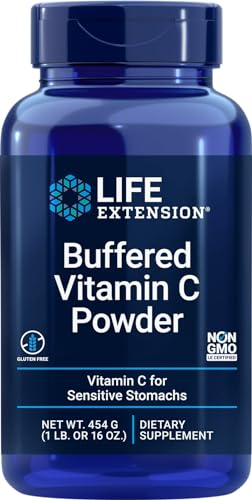 Life Extension, Buffered Vitamin C (Vitamina C Tamponata), Alta Dose, 454g di Polvere vegana, Testata in Laboratorio, Vegetariana, Senza Glutine, Senza Soia, Non OGM