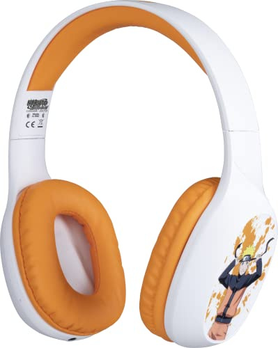 Konix Naruto Shippuden Bluetooth 5.3 trådlöst headset för smartphones och surfplattor - 30 timmars batteritid - 3,5 mm kontaktkabel - Naruto-mönster