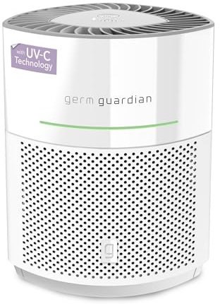 GermGuardian Airsafe+ HEPA Air Purifier for Home, Large Rooms Up To 1043 Sq. Ft. with HEPA Air Filter, UV-C Light & Air Quality Sensor, AC3000W, White