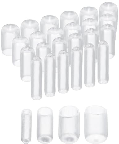 uxcell 40pcs Round Rubber End Caps 1/8 1/4 3/8 1/2 Clear Vinyl Cover Screw Thread Protectors Assortment Kit(3mm 6mm 9mm 12mm)