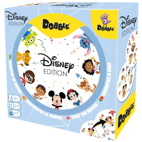 Asmodee Dobble Disney Edition, Juego de Cartas de Acción y Reflejos para Adultos y Niños, A Partir de 6 Años, De 2 a 8 Jugadores, 15 Minutos por Partida, Multilenguaje (Incluye Español)