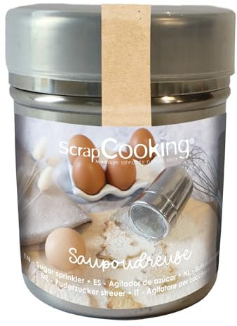 ScrapCooking - Saupoudreuse à Maille Fine - Saupoudreuse Farine Sucre Cacao - Tamis Pâtisserie - 5271
