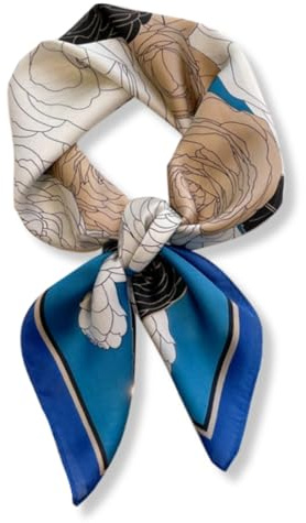 PoeticEHome Bufanda de seda de morera 100% pura para mujer, pañuelo cuadrado 68x68cm, accesorio para cabeza cuello regalo empaquetado