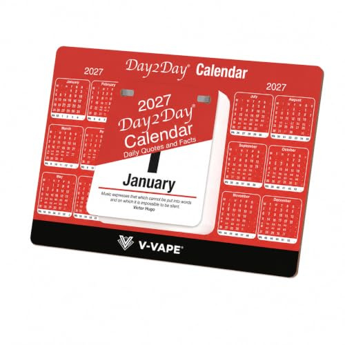 V-VAPE 2027 Day-to-Day Desk Calendar – Daily Tear-Off Calendar with Inspirational Quotes & Facts, Full Year Planner, Office Desk Calendar for Home, Work & School