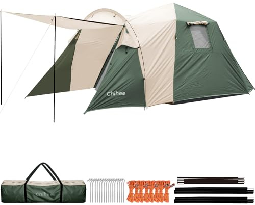 Chihee Tente de Camping 2-3 Personnes Pop Up avec Structure hydraulique Tente familiale Imperméable Résistante au Vent Abris de Plein air Voyage Spacieuse Une pièce Aménagement Installation Rapide