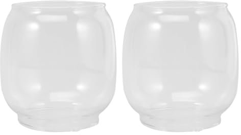 2Pcs Oil Lamp Globe, Transparent Oil Burner Glass Pipe, Vintage Oil Lamp Chimney, Heat-Resistant & Windproof Hurricane Lamp Globe Replacement for Home Camping