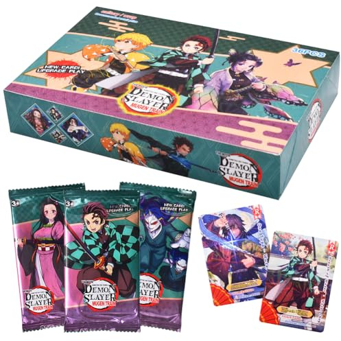 Cartes d'Anime, Cartes à Collectionner Anime,Trading Card Booster Box,Anime Games Cartes Populaires Convient Aux Fans, Enfants, Adolescents Et Adultes 36 Packs(7 Cards/Pack)