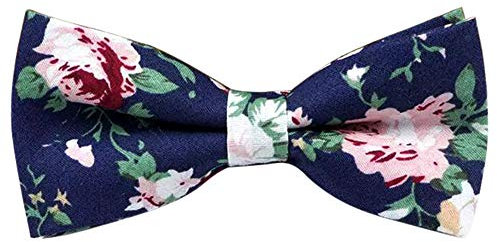 Elastische Fliege für Kinder, Jungen, Baumwolle, elastisch, blau, blumenmuster, Length 10cm, width 5cm.