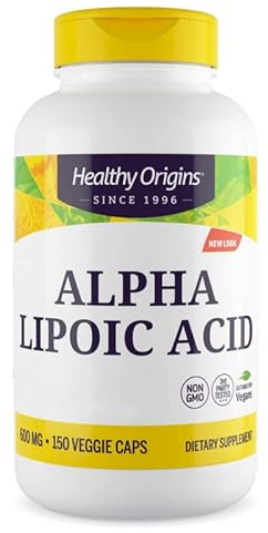 Healthy Origins, Alpha Lipoic Acid (Ácido Alfa Lipoico), 600mg Depot, Dosis para 2 Días, 150 Cápsulas, Testado en Laboratorio, Altamente Dosificado, Sin Gluten, Sin Soja, No GMO