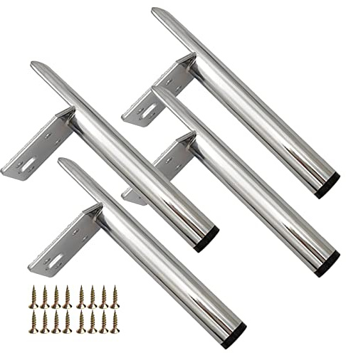 4 st ersättande möbelben, bordsben metall 13 cm 15 cm 18 cm 20 cm, svart/guld/silver, modernt skåp soffa soffbord skrivbord tv skåp stödben, gör-det-själv möbelfötter, silver-20 cm (7,9 tum)