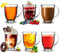 Konzept 11 - Set di 6 bicchieri da tè con manico, bicchieri da caffè 400 ml, XXL, bicchieri da latte macchiato, bicchieri da cocktail, perfetti per tè, caffè, vin brulé, cappuccino, trasparente,