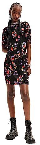 Desigual Women's Woman Woven Short Sleeve Dress, Black, Medium