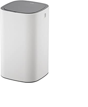 HIHELO Trash Bin Induction Trash Can Household Light Luxury Automatic Trash Can Integrated Trash Can for Living Room Office Kitchen with Lid, White Kitchen Trash Can