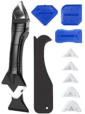 Norhogo 10Pcs Spatola per Sigillante, rimuovi silicone, 3 in 1 Professionale Strumenti, spatola silicone, raschietto silicone per Rimuovere il silicone ostinato, Utilizzato in bagno, cucina, ecc