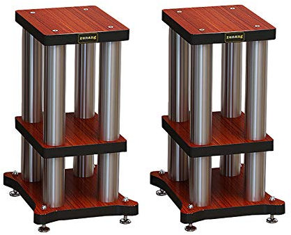 Supporti Per Altoparlanti Supporti per altoparlanti resistenti, confezione da 2, colonna in metallo in acciaio inossidabile, design doppio, per altoparlanti da scaffale fino a 50 libbre, colonna