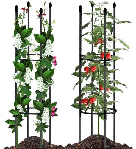 2-pack 102 cm tomatbur för trädgårdsväxtstöd, kraftiga trädgårdsinsatser växtbur, SupKing hög tomatspaljé, blomburar, växtstödpinnar för klättring grönsaker växter blommor