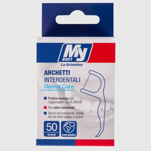 My Doct Archetti Interdentali Dental Care, Filo Resistente e Punta Ricurva - Pulizia Profonda per Igiene Orale - Confezione da 50 Pezzi, 7 cm