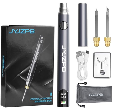 New Upgraded Large Capacity Portable Rechargeable Soldering Iron with LED Display Type-C Port, Suitable for Electronic Repair, Handmade, Jewelry Welding