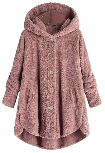 Genérico Mujer Chaqueta Cárdigan con Capucha Fleece Mujer Sudadera Mujer, Bata Manta Polar Mujer, Sudadera para Mujeres Oversize con Capucha de Forro Polar, Regalos para Mujer