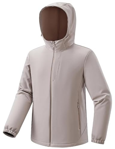 UBOHUZ Fleece softshelljacka män vattentät vindtät varm vindjacka vandring camping klättring regnrock vinterjackor för utomhus, Färg 3, 5XL