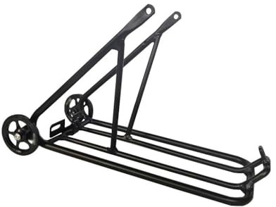mophrati Folding Bicycle Luggage Carrier Alloy Portable Heavy Duty Washable Rear Rack Shelf with Wheels Replacement for Brompton
