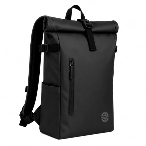 ORBANTY Nouveau modèle amélioré de sac à dos Roll-Top, enroulable, extensible 20-25 litres, imperméable, fermeture éclair sécurisée, design moderne, poche accès rapide pour ordinateur portable