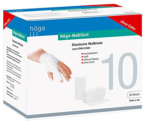 Höga-Mubilast elastische Mullbinde, 10cm x 4m, 20 Stück