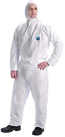 DuPont Tyvek 400 Dual | Vêtement de Protection Chimique, Catégorie III, Type 5 et 6 | Devant en Tyvek |Dos en SMS | Blanc | Taille XXXL
