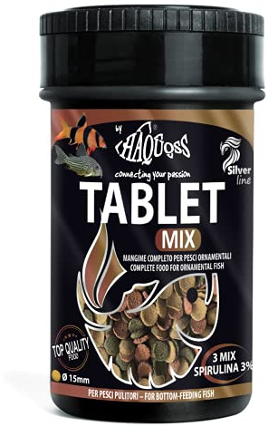 Haquoss Tablet Mix Alimento de Pastillas affondanti para Peces limpiadores de Fondo y Cristal, 100 ml/44 gr