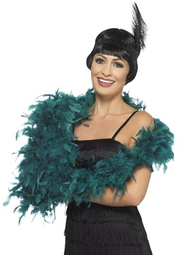 Smiffys Deluxe-Boa, Petrol, 180 cm, 80 g Halloween und Karneval