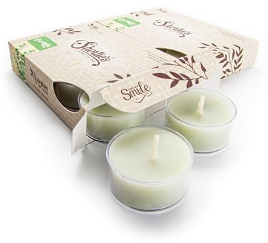 Eucalyptus Leaf Premium Tealight Candles Multi Pack - Highly Scented with Essential & Natural Oils - 12 Green Tea Lights - Beautiful Candlelight - Made in the USA - Fresh & Clean Collection