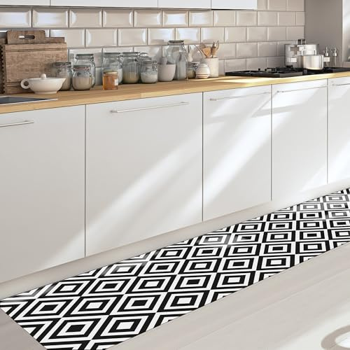 CREARREDA Alfombra Vinílica Cocina y Baño Antideslizante Lavable, Diseño Italiano Moderno, Impermeable, Decorativa, Resistente, Fácil Limpieza, Antimanchas, Higiénica, Made in Italy