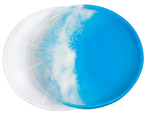 Gartful Rolling Tray Mold for Resin, Large Round Serving Tray Mold with Edges, Plate Silicone Epoxy Casting Mold for Agate Tray, Serving Board, DIY Jewelry Holder, Fruit Snack Tray, Home Decoration