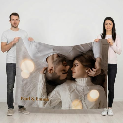 Wanapix | Coperta in Pile Personalizzata con Foto e Testo | Anti Pilling | 290 gr/m² | Coperta Originale per Divano/Letto | 105 cm x 160 cm
