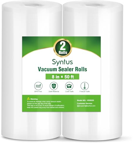 Syntus 2 Rolls 8 x 50' Vacuum Sealer Bags, BPA Free for Food Storage