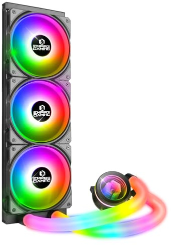 EMPIRE GAMING Guardian P-W360 Watercooling AIO PC Gamer – CPU Kühlung Flüssigkeit ARGB 3 Pins 5V – 3 x 120 mm – Intel LGA 1700/1200/115X/1366/2066/2011, AMD AM5/AM4 – Schwarz
