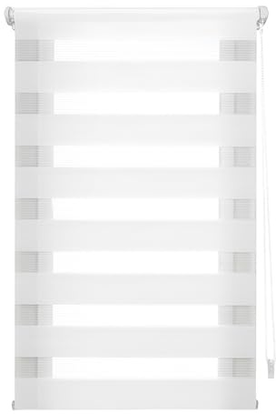 INTERBLIND | Estor Noche y Día - Instalación SIN Herramientas EasyFix 70x220 cm - SIN Taladro 67x215 cm - Blanco