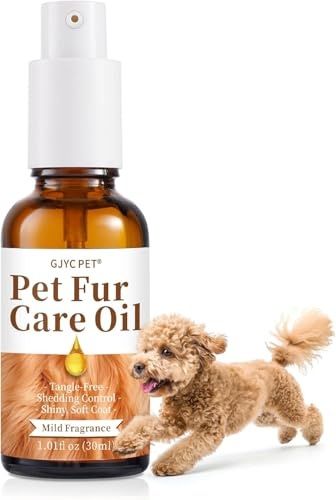 Huile de soin pour pelage d'animaux de compagnie pour chiens & chats – Démêlant pour un pelage brillant et soyeux, avec du collagène & des huiles naturelles, formule sans rinçage, 30 ml