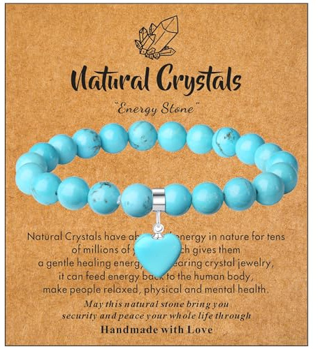 XIANNVXI Turquoise Bracelets Healing Crystal Bracelets for Women Turquoise Jewellery 8mm Gemstone Stone Bead Bracelet Women Jewellery