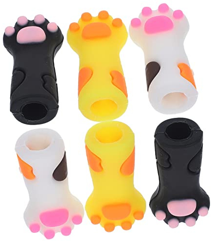 PartyKindom Funda Protectora Para Tijeras y Pinzas De Cutículas Forma De Pata De Gato 6 Unidades Tamaño Estándar De Silicona Multicolor Para Pedicura y Manicura