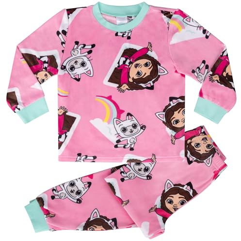 Gabby's Dollhouse/La casa de muñecas de Gabby Polar Supersuave Pijama de Manga Larga, Gabby, 5-6 Años: 116cm, Rosado