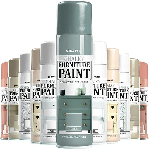 AlezyB - 1 x Winter Grey Chalk Finish Spray Paint 400ml - Furniture Spray Paint Aerosol for Smooth Touch Matt Finish Office and Home - CF2