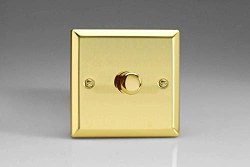 Varilight Classic Victorian Brass 1-Gang 2-Way V-Pro Push On/Off Rotary LED Dimmer 1 x 0-120W