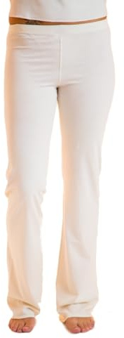 Body4Real Organic Cotton Clothing 100% Organic Cotton Women's Long Pyjama (Large) Off-White