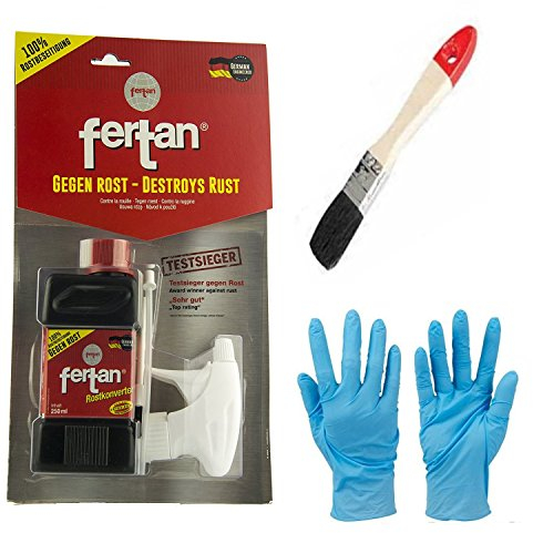 Fertan Rostentferner, Rostkonverter - Der perfekte Rostumwandler inkl. Pinsel von E-Com24 (Fertan 250 ml Sprühflasche)