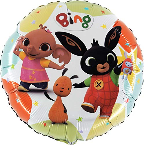 Anagram- Pallone foil 18 - 45 cm Bing & Friends - NON CONFEZIONATO, Multicolore, 7AL18033